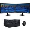 TechMagnet All in one Desktop Computer,Cheetah 6,Intel Core i5 6th Gen,8GB DDR3,480GB SSD,Dual 27 inch LED Monitor,MTG Wireless Ergonomic Keyboard Mouse,USB Wi-Fi,Windows 11(Renewed) view 1