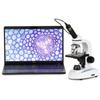 40X-1000X Portable LED Monocular Student Microscope with 1MP Digital Camera, 6-Piece Precision Tweezers Set and 100-Piece Prepared Microscope Slide Set view 2