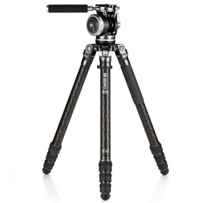 Benro Mammoth 4-Section Carbon Fiber Tripod with WH15 Wildlife 2-Way Fluid Head  Heavy-Duty 75 mm Bowl, 8-Stop Counterbalance, Dual-Pan Function, Professional Wildlife/Telephoto Kit (TMTH44CWH15)