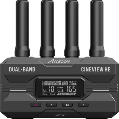 Accsoon CineView HE Wireless Video Transmission System, HDMI Video Receiver, 1200ft Range 60ms Low Latency, 1080p60fps, UVC Livestream, Compatible with Cineview 2 SDI/SE/Quad for Monitoring/Filmmaking