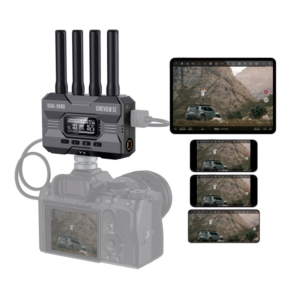 Accsoon CineView SE Wireless Video Transmitter, 1080P HDMI SDI Dual-Band Transmission, Range of 1200ft/350m,Latency 0.05s, Use with CineView M7 Pro/2 SDI/HE/Phones(Support Android/iOS) for Monitoring