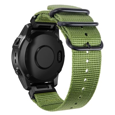 CUZOW for Garmin Fenix 5 Plus/5, Fenix 6 Pro/6, Fenix 7,Fenix 8/8 Pro 47mm, 22mm Nylon Quick Easy Fit Watch Band Replacement for Forerunner 945, Instinct, Approach S60,Army Green