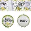 7.5ft(2.3m) Lemon Round Backdrop Cover Polyester A Sweet Lemon Baby is On The Way Round Photography Background Green Leaves Lemon Circle Backdrop Photo Booth Props Girl Boy Shower Party Banner Decor view 3