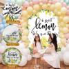 7.5ft(2.3m) Lemon Round Backdrop Cover Polyester A Sweet Lemon Baby is On The Way Round Photography Background Green Leaves Lemon Circle Backdrop Photo Booth Props Girl Boy Shower Party Banner Decor view 4