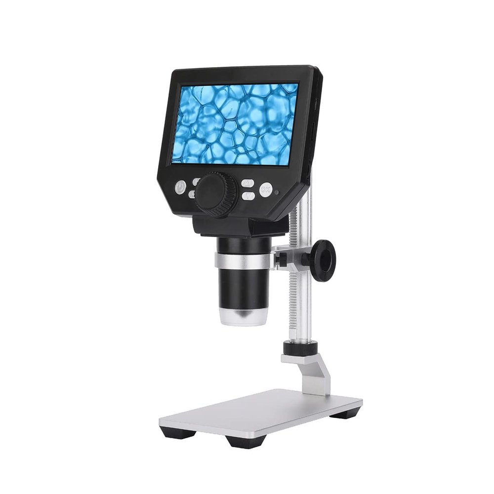Microscope Kit 1-1000X 4.3 Inch Electronic Digital Microscope Large Base Microscope Lens Adapters (Color : Metal stents, Magnification : 1000X)
