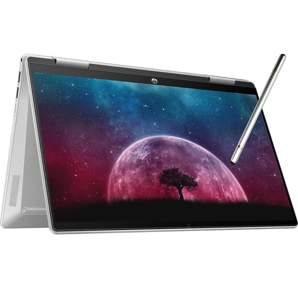 2022 HP Pavilion x360 2-in-1 14in Touchscreen Laptop, 12th Gen Intel 10-Core i5-1235U, Iris Xe Graphics, 8GB DDR4 RAM, 512GB PCIE SSD, Fingerprint, Backlit KB, Stylus Pen, Win 11 Home, Silver