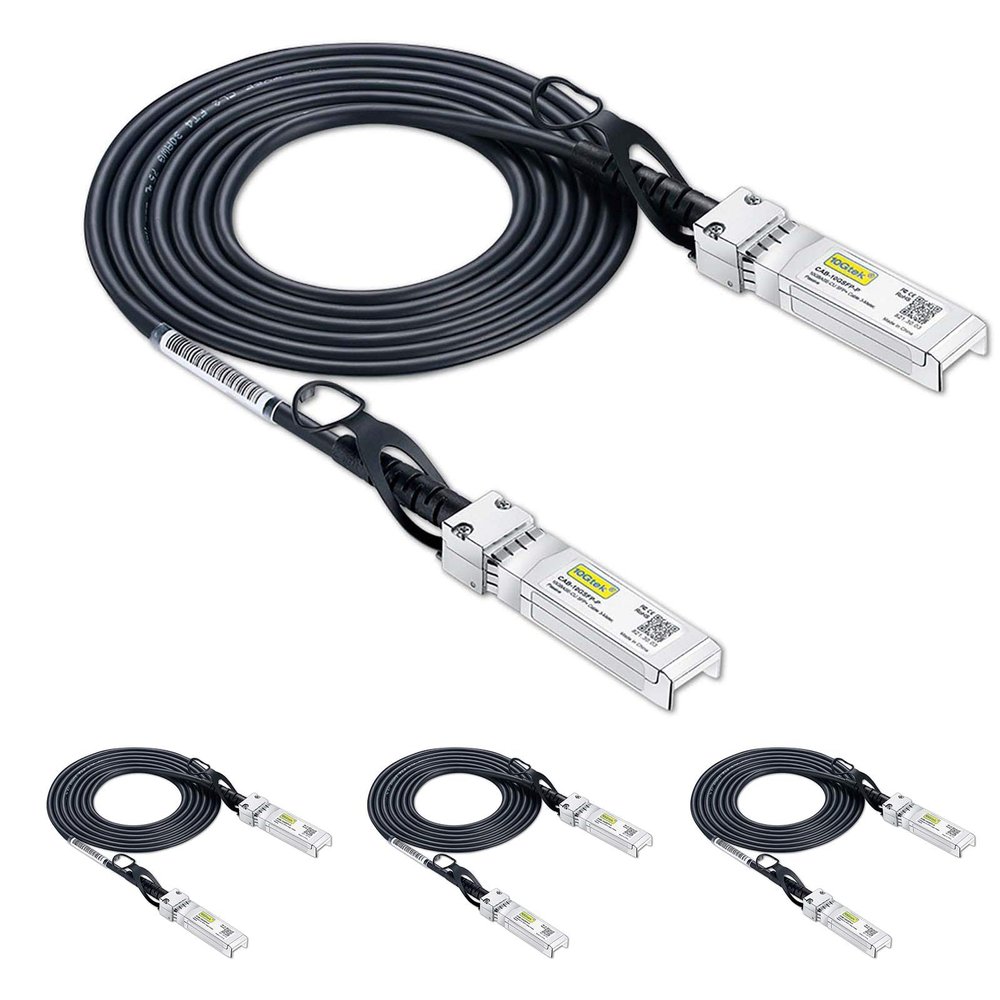 10Gtek SFP+ DAC Twinax Cable - 10GBASE-CU Passive Direct Attach Copper SFP Cable for Cisco SFP-H10GB-CU2.5M, Ubiquiti UniFi UC-DAC-SFP+, Meraki, Fortinet, D-Link, 2.5-Meter(8.2ft), 4-Pack