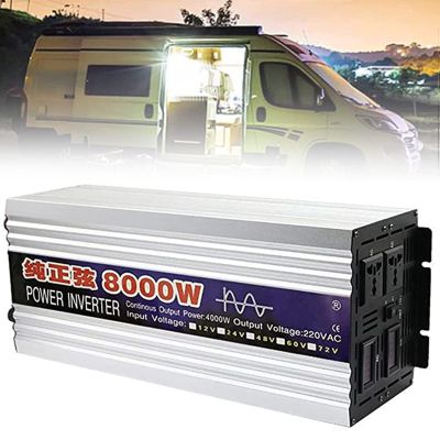 BEZAX 5000W 6000W 8000W Pure Sine Wave Inverter 12V 24V 48V 60V to 220V Car Converter Power Inverter Transformer with LCD Display & 2 AC Outlets for RV Truck Boat Camping,8000w-48Vto220V
