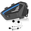 FreedConn FX 10 Riders Motorcycle Bluetooth Headset with Music Sharing, Helmet Bluetooth Intercom with Noise Cancellation/FM Radio/IP67/Ultra-Thin Body, Universal Communication Systems for Motorbike view 1
