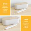 D-Line Cable Management Box, Power Strip Holder, Floor Outlet Hiders, Desk Cord Organizer, Cover TV Wires, Wire Storage, Extension Hider, Office Concealer for Cords - Large, Wood-Effect Lid view 4