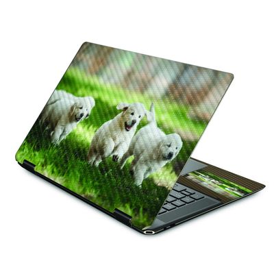 MightySkins Carbon Fiber Skin Compatible with HP Spectre X360 16" (2022) - Puppy Pack | Protective, Durable Textured Carbon Fiber Finish | Easy to Apply, Remove, and Change Styles | Made in The USA