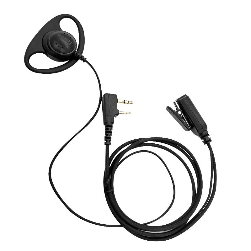 2 Pin D-Shape Earpiece Headset MIC PTT Mic Earpiece Earphone for Baofeng for Kenwood Ear Hook