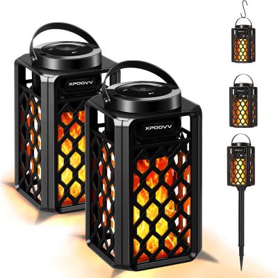 2 Pack Outdoor Bluetooth Speakers, Portable Led Flame Speaker Waterproof with Torch Atmosphere 10w Enhanced Bass for Patio Porch Garden Home Backyard Decor, Gifts for Men Women Couples Dads Moms