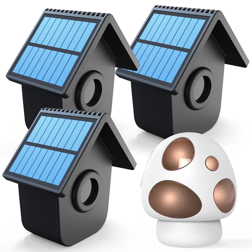 HTZSAFE 1/2 Mile Long Range Solar Driveway Alarm - Outdoor Weatherproof Wireless Motion Sensor&Detector- Portable Receiver Has Long Last Backup Battery - DIY Security System- 1 Receiver + 3 Sensors