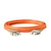 SpeedyFiberTX - 4-Pack 50 Feet Multimode OM1 Duplex SC to SC Fiber Patch Cable, Corning OM1 62.5/125 Optical Fiber, Orange Riser OFNR Cable Jacket view 3
