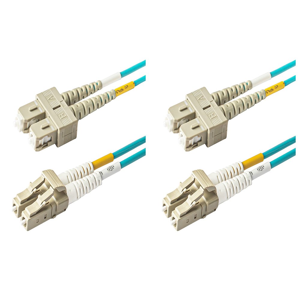 SpeedyFiberTX - 2-Pack 85 Meter Multimode OM3 Duplex SC to LC Fiber Patch Cable, Corning OM3 ClearCurve 50/125 Optical Fiber, Fire Retardant Plenum Cable Jacket