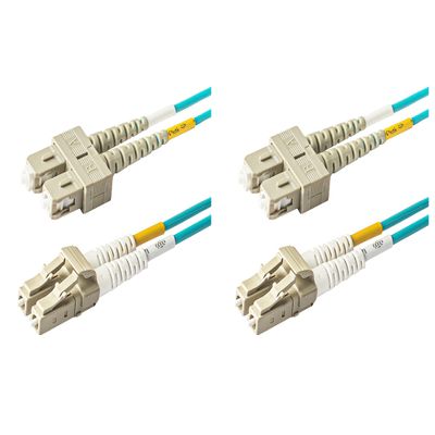 SpeedyFiberTX - 2-Pack 30 Meter Multimode OM3 Duplex SC to LC Fiber Patch Cable, Corning OM3 ClearCurve 50/125 Optical Fiber, Fire Retardant Plenum Cable Jacket