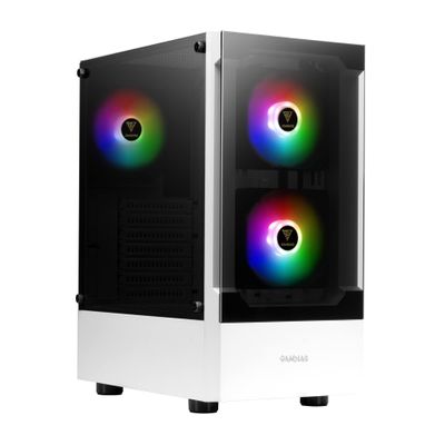 Gamdias TALOS E3 White Mid Tower Gaming case with 3 Built-in 120mm ARGB Fans, Tempered Glass Panel, Sync with 5V ARGB Motherboard
