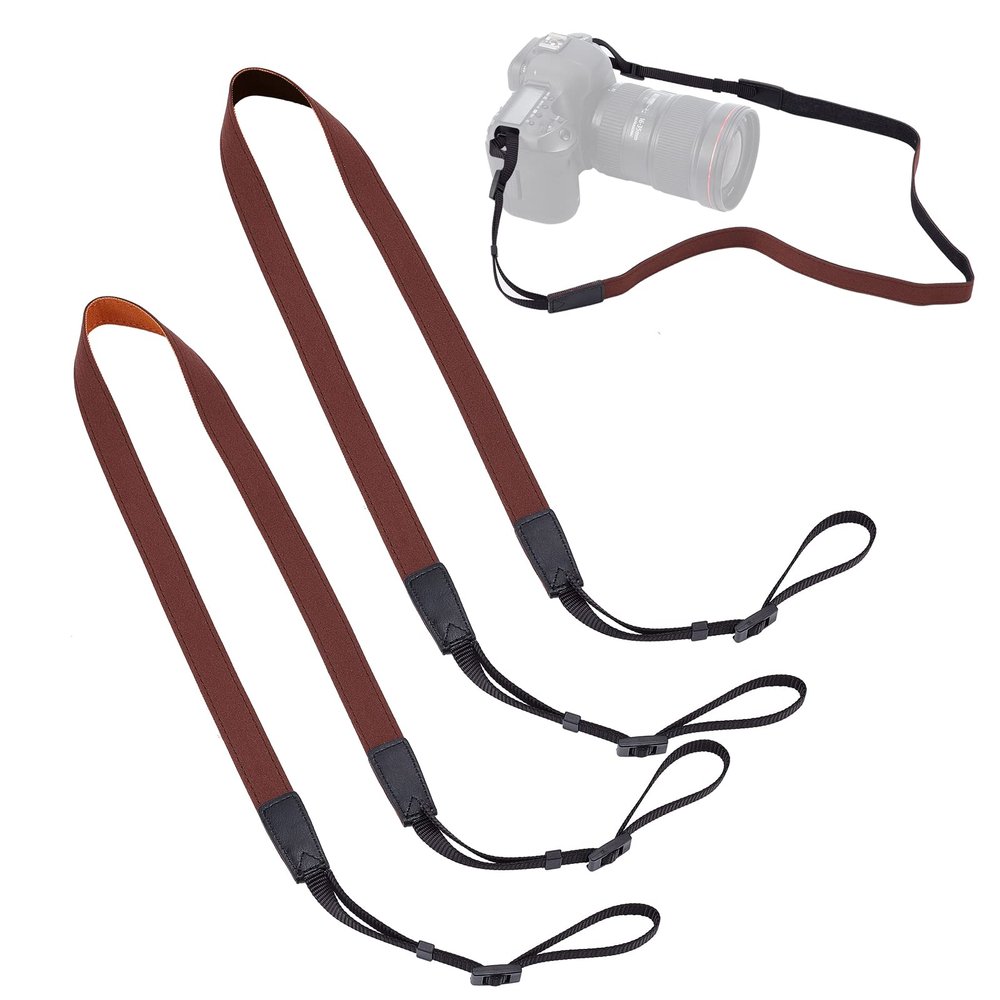 CHGCRAFT 2 Colors Camera Strap Camera Neck Strap Adjustable Universal Cloth Polyester Flat Camera Shoulder Strap Lightweight Woven Camera Strap for All DSLR Cameras, 1511x21mm