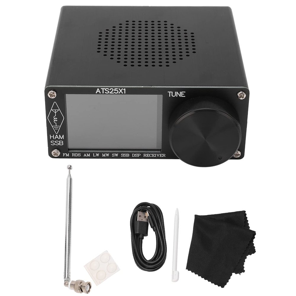 ATS25X1 Multiband Radio Receiver Aluminum Alloy Portable Radio with 2.4in Color Touchscreen and Multiple Interfaces