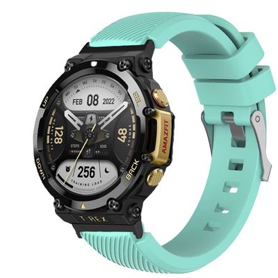 KangPlus Compatible with Amazfit T-Rex 2 Band,Comfortable Silicone Watch Accessories Sport Breathable Adjustable Bracelet with Install Tools for Women Men - Green