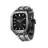 AEMALL Silicone Strap With Shockproof Bumper Case For Apple Watch Band Case Men Women Sports Military Band Protective Case 45mm 44mm Mod Kit Accessories(Black Gray,44MM FOR 6/5/4/SE) view 1