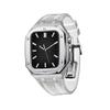AEMALL Silicone Strap With Shockproof Bumper Case For Apple Watch Band Case Men Women Sports Military Band Protective Case 45mm 44mm Mod Kit Accessories(Silver White,45MM FOR 7) view 1