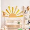 42.1x23.6 inch Boho Half Sun Decal - Large Decal, Sunshine Wall Stickers, Vinyl Peel and Stick Decals for Nursery and Kids Room Playroom view 2