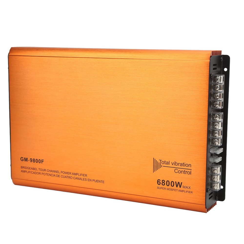 Car Amplifier, Car Audio Amplifier Multiple Stable Performance High Efficiency 6800W 4 Channel Universal for Vehicles