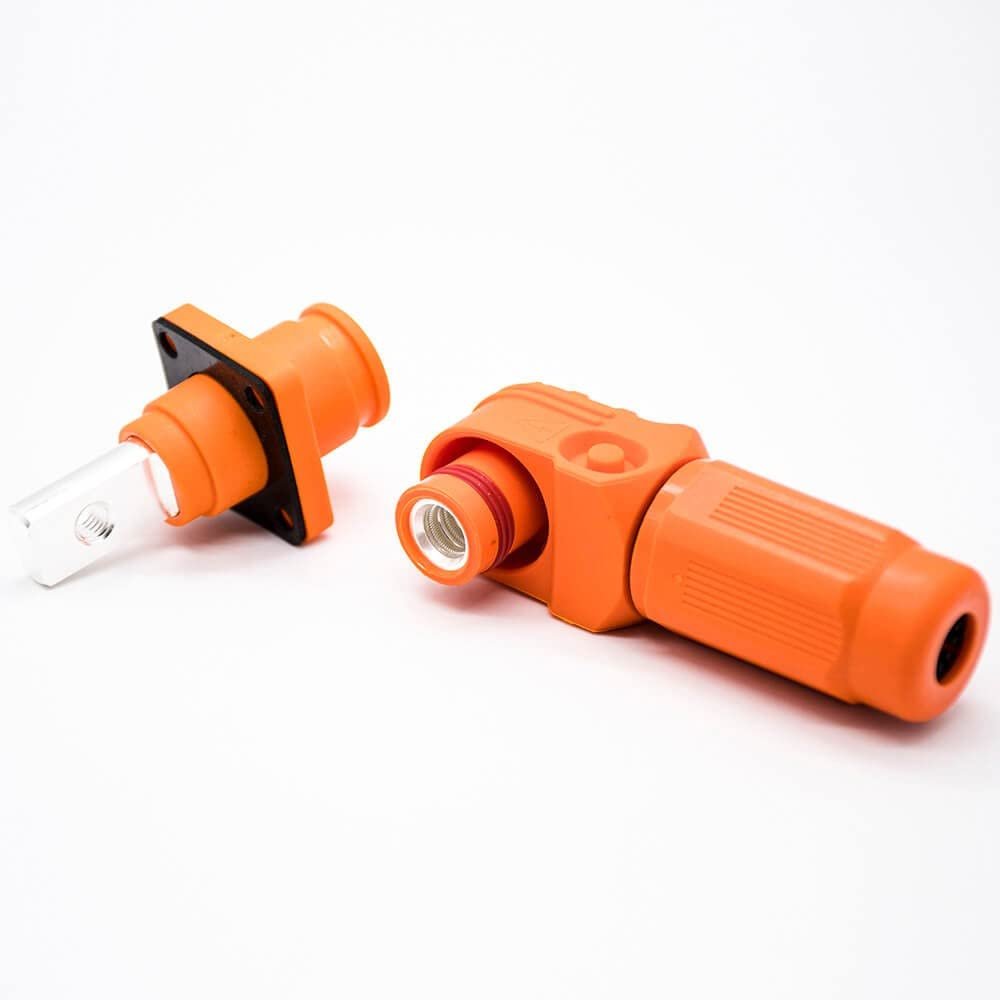 for Surlok Power Connectors 8mm 35mm Right Angle Plug Socket Orange IP65 Busbar Lug One Pair (150A)