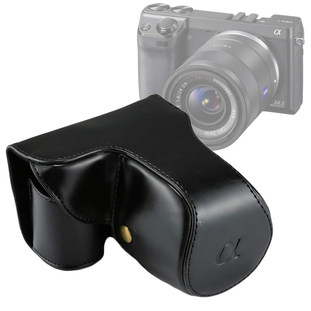 YUNCHAO Camera Accessories Full Body Camera PU Leather Case Bag with Strap for Sony NEX 7 / F3 Camera Bags