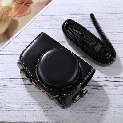 YUNCHAO Camera Accessories Full Body Camera PU Leather Camera Case Bag with Strap for Canon PowerShot G7 X Mark II Camera Bags