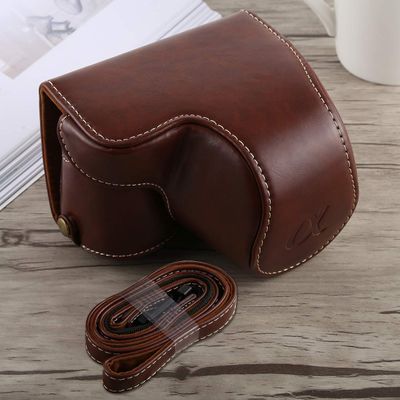 YUNCHAO Camera Accessories Full Body Camera PU Leather Case Bag with Strap for Sony A6300 Camera Bags