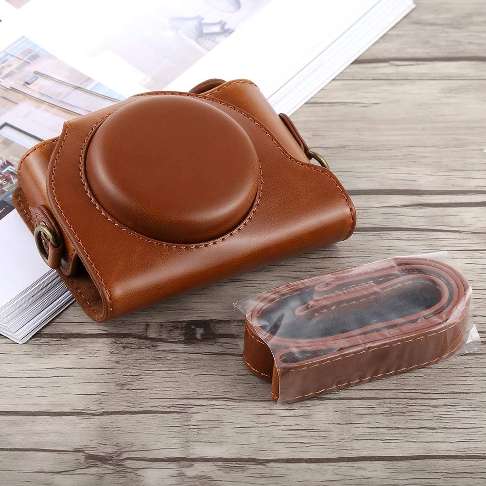 YUNCHAO Camera Accessories Full Body Camera PU Leather Case Bag with Strap for Sony DSC-HX90 Camera Bags