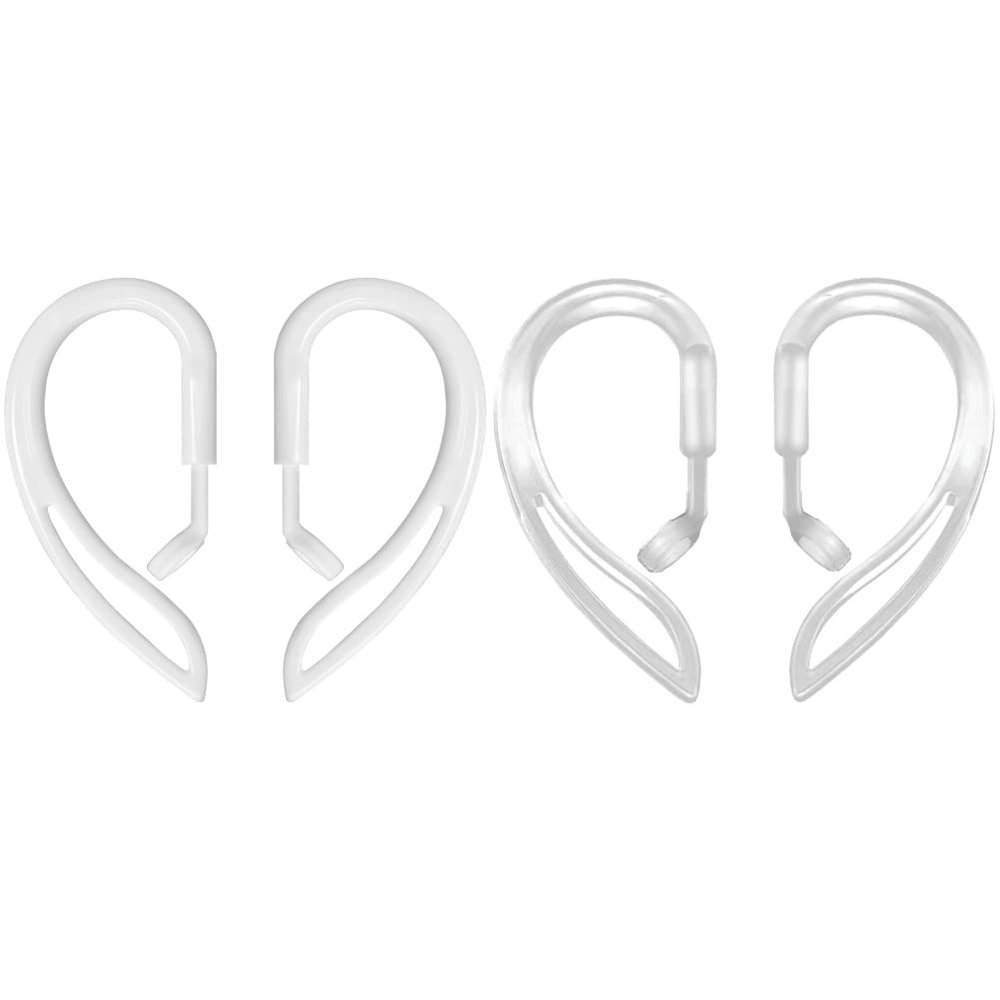 2 Pairs Ear Hook Compatible with AirPods Pro 3 2 1 Gen, YINVA Multi-Dimensional Adjustable Ear Holder (White+Transparent)