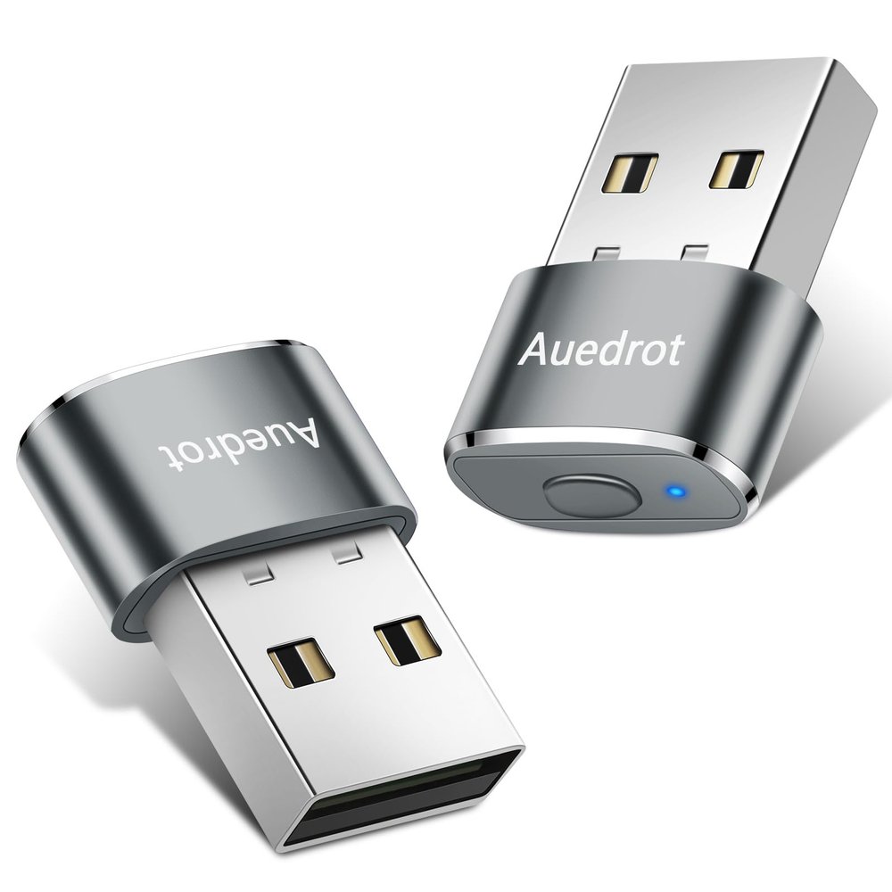 AUEDROT Mouse Jiggler Undetectable Metal USB Mouse Mover with Switch Button, Automatic Mini Mouse Shaker with 2 Jiggle Modes, Plug and Play, Keep Computer/Laptop Awake, Gray, 2 PCS