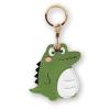 Leather Keychain Case Holder Compatible with Apple AirTag, GPS Airtag Keychain Finder Tracker with Key Ring, Anti-Scratch Protective Air Tag Cover for Keys, Wallet(Green Dinosaur) view 1