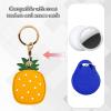 Leather Keychain Case Holder Compatible with Apple AirTag, GPS Airtag Keychain Finder Tracker with Key Ring, Anti-Scratch Protective Air Tag Cover for Keys, Wallet(Pineapple) view 4