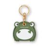 Leather Keychain Case Holder Compatible with Apple AirTag, GPS Airtag Keychain Finder Tracker with Key Ring, Anti-Scratch Protective Air Tag Cover for Keys, Wallet(Green Frog)