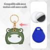 Leather Keychain Case Holder Compatible with Apple AirTag, GPS Airtag Keychain Finder Tracker with Key Ring, Anti-Scratch Protective Air Tag Cover for Keys, Wallet(Green Frog) view 4