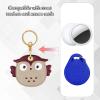 Leather Keychain Case Holder Compatible with Apple AirTag, GPS Airtag Keychain Finder Tracker with Key Ring, Anti-Scratch Protective Air Tag Cover for Keys, Wallet(Khaki Owl) view 4