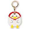 Leather Keychain Case Holder Compatible with Apple AirTag, GPS Airtag Keychain Finder Tracker with Key Ring, Anti-Scratch Protective Air Tag Cover for Keys, Wallet(Red White Chicken)