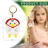 Leather Keychain Case Holder Compatible with Apple AirTag, GPS Airtag Keychain Finder Tracker with Key Ring, Anti-Scratch Protective Air Tag Cover for Keys, Wallet(Red White Chicken) view 2