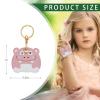 Leather Keychain Case Holder Compatible with Apple AirTag, GPS Airtag Keychain Finder Tracker with Key Ring, Anti-Scratch Protective Air Tag Cover for Keys, Wallet(Pink Hippo) view 2