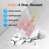 Leather Keychain Case Holder Compatible with Apple AirTag, GPS Airtag Keychain Finder Tracker with Key Ring, Anti-Scratch Protective Air Tag Cover for Keys, Wallet(Pink Hippo) view 3