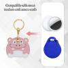 Leather Keychain Case Holder Compatible with Apple AirTag, GPS Airtag Keychain Finder Tracker with Key Ring, Anti-Scratch Protective Air Tag Cover for Keys, Wallet(Pink Hippo) view 4