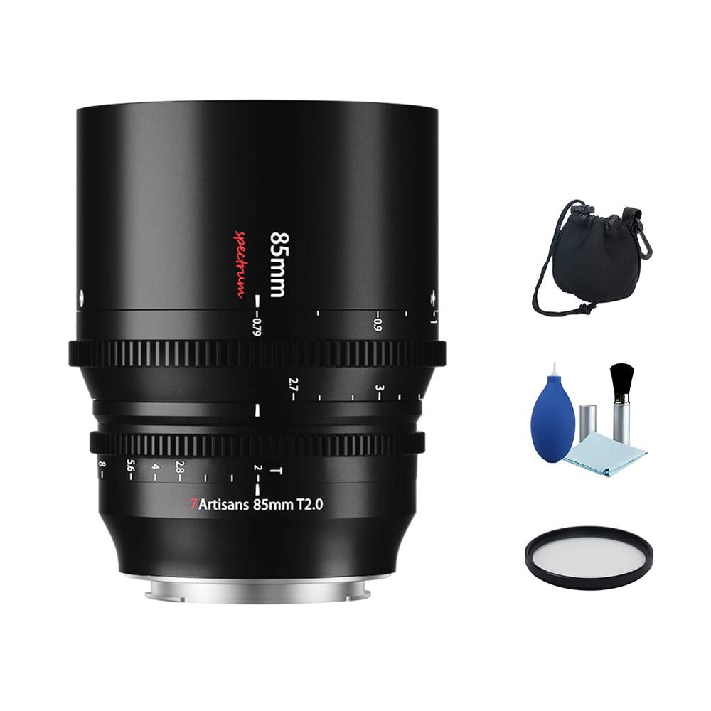 7artisans 85mm T2.0 Full Frame Large Aperture Cine Cinematic Professional Film Lens for Leica/Sigma/Lumix/Panasonic L Mount Camera