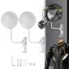 Kikerike Motorcycle Helmet Holder Wall Mount 180 Degree Rotation Metal Bike Helmet Rack Mount Bicycle Helmet Display Stand Hanger with 2 Hooks for Motorcycle Bike Baseball Rugby Helmet - White, 2 Pcs