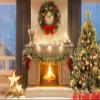 10x6.5ft Christmas Fireplace Theme Photography Background Pine Tree Branches Wreaths Tree Gifts Socks Snow Outside Window Shooting Props Backdrop view 2