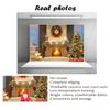 10x6.5ft Christmas Fireplace Theme Photography Background Pine Tree Branches Wreaths Tree Gifts Socks Snow Outside Window Shooting Props Backdrop view 4
